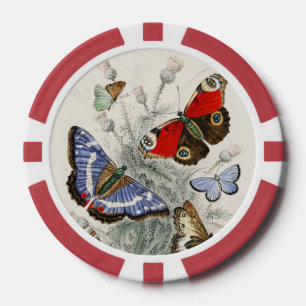 Vintage-Schmetterling-Botanische Wissenschaftliche Pokerchips