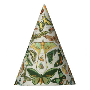 Vintage-Schmetterling-Motte-Musterdruck Partyhütchen