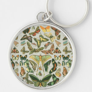 Vintage-Schmetterling-Motten-Musterdruck Schlüsselanhänger