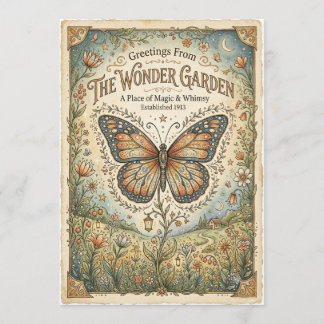 Vintage-Schmetterling Whimsical-Kunstkarte