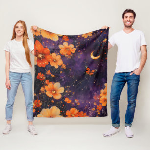 Vintage Schmetterling Wildblume (10) Fleecedecke