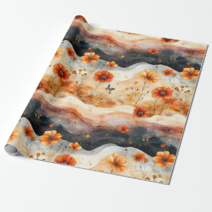 Vintage Schmetterling Wildblume (3) Geschenkpapier