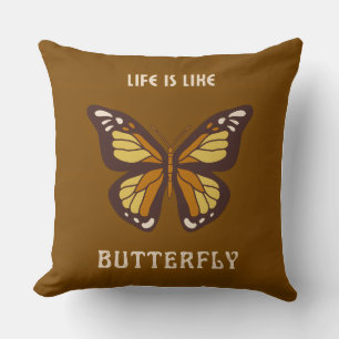 Vintage Schmetterling Zitat Wurf Kissen