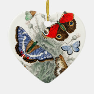 Vintage Schmetterlinge Keramik Ornament