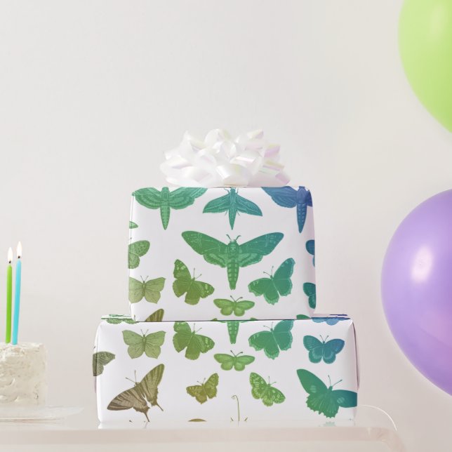 Vintage Schmetterlinge Motteninsekten Geschenkpapier (Partygeschenke)