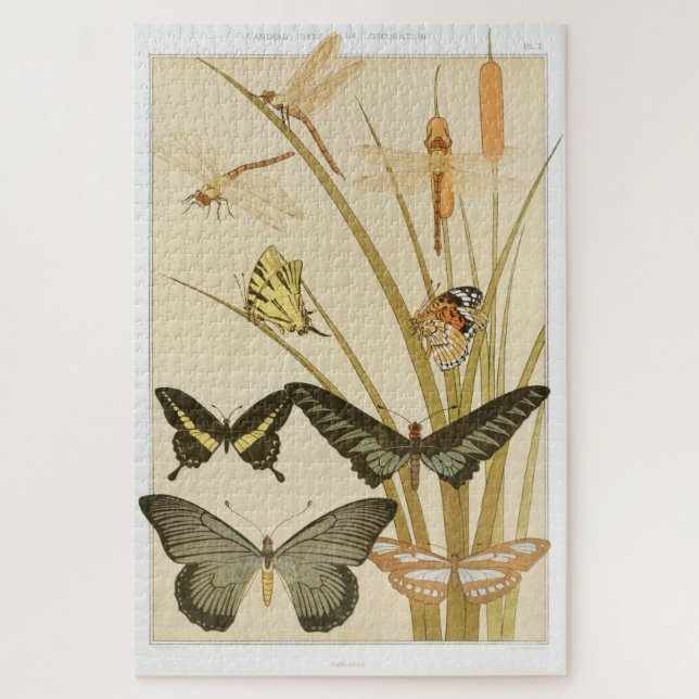 Vintage Schmetterlinge Papillons Illustration Art (Vertikal)