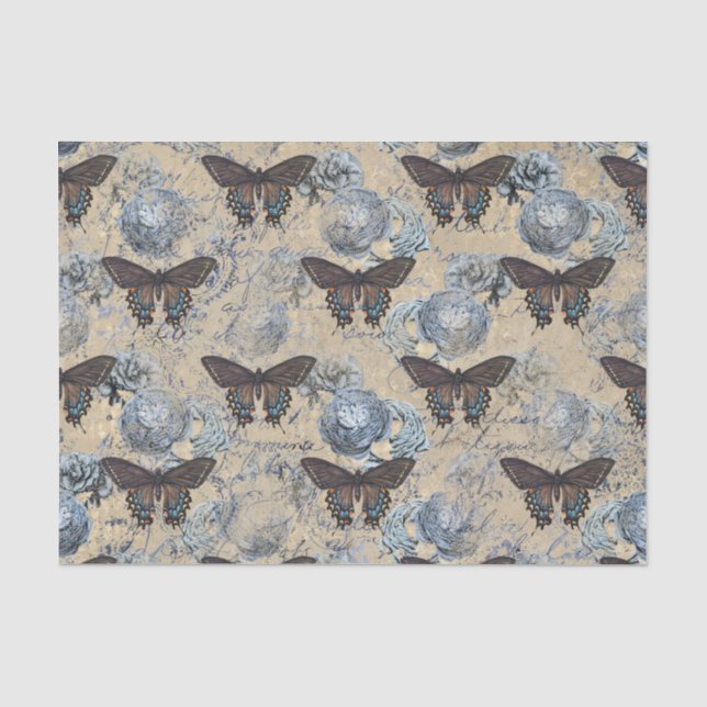 Vintage Schmetterlinge Seidenpapier (Vorderseite)