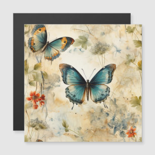 Vintage Schmetterlinge und Blume (11) Magnetkarte