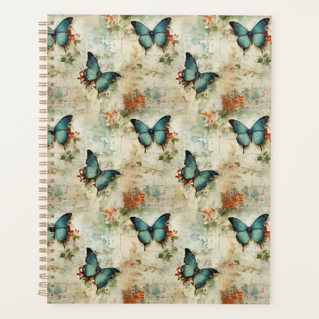 Vintage Schmetterlinge und Blume (12) Planer (Vorderseite)