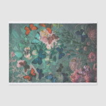 Vintage Schmetterlinge und Blume Blau