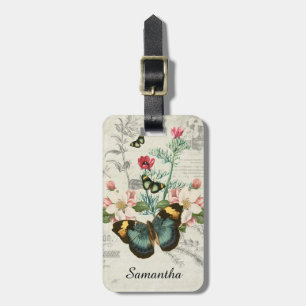Vintage Schmetterlinge Wildblumen Floral Ephemera Gepäckanhänger