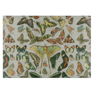 Vintage Schmetterlings-Motten-Musterdruck Schneidebrett