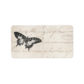 Vintage SchmetterlingsIllustration der Schmetterli Adressaufkleber