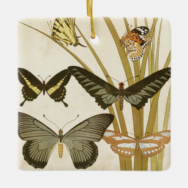 Vintage SchmetterlingsIllustration Keramikornament (Vorderseite)