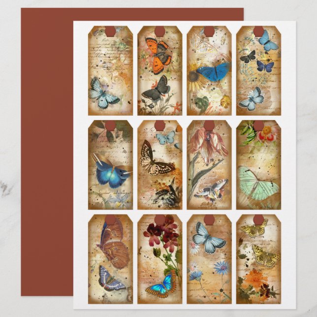 Vintage Schmetterlingszeitschriften (Vorne/Hinten)