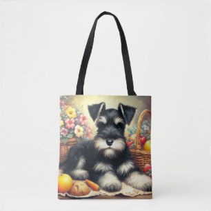 Vintage Schnauzer-Malerei Tasche