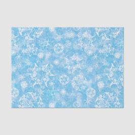 Vintage Schneeflocken auf Blauem Grund Seidenpapier
