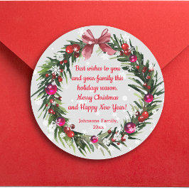 Vintage Schneeflocken in der Weihnachtswasserfarbe Runder Aufkleber