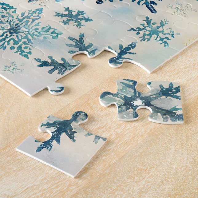 Vintage Schneeflocken Muster - Jigsaw Puzzle (Seite)