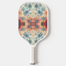 Vintage Schneeflocken Muster - Pickleball Paddel
