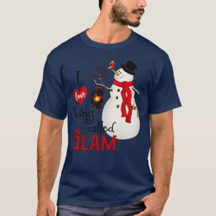 Vintage Schneeflocken Snowman I Liebe wird Gla gen T-Shirt