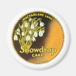 Vintage Schneeglöckchen-Kuchenzettel Magnet