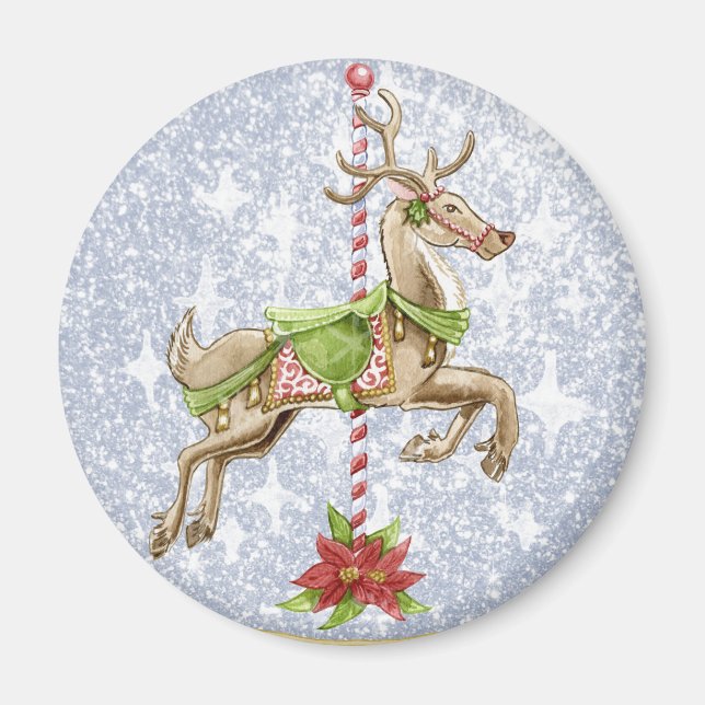 Vintage Schneekugel Magnet (Vorne)