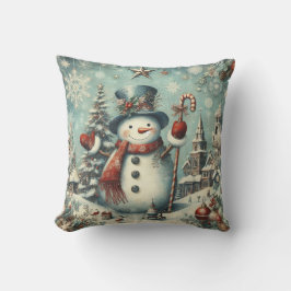 Vintage-Schneemann Kissen