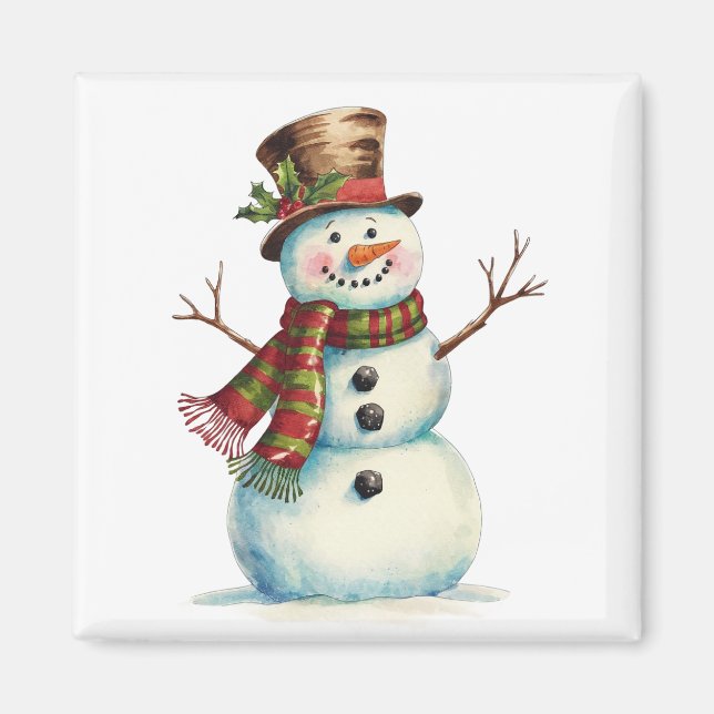 Vintage Schneemann Magnet (Vorne)