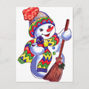 Vintage Schneemann Postkarte