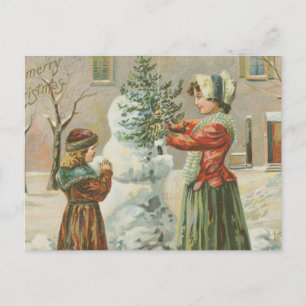 Vintage Schneemann Postkarte