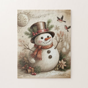 Vintage-Schneemann-Puzzle