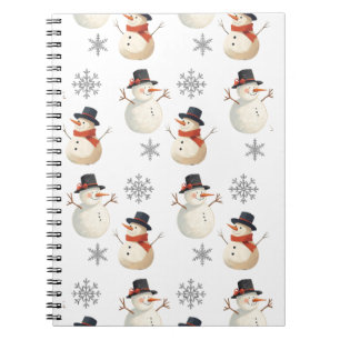 Vintage-Schneemann-Weihnachts-Schneeflocken Notizblock