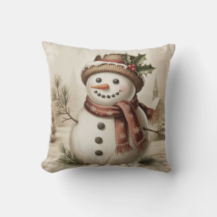 Vintage-Schneemann-Wurfkissen Kissen