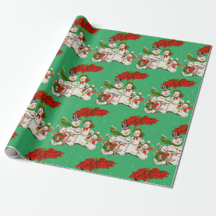Vintage-Schneemänner Weihnachten Geschenkpapier