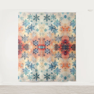 Vintage-Schneemuster - Tapisserie Wandteppich