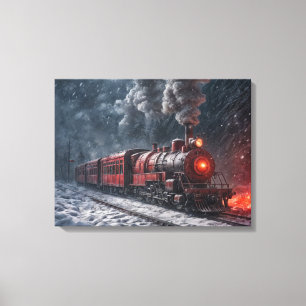 Vintage-Schneezug Leinwanddruck