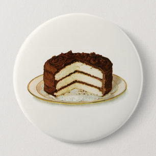 Vintage Schokolade gefror Schicht-Kuchen Button