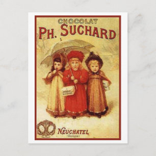 Vintage Schokolade Ph. Suchard Werbung Postkarte