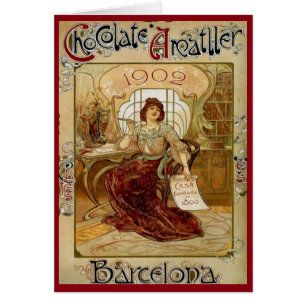Vintage Schokoladen-Anzeige-Karte