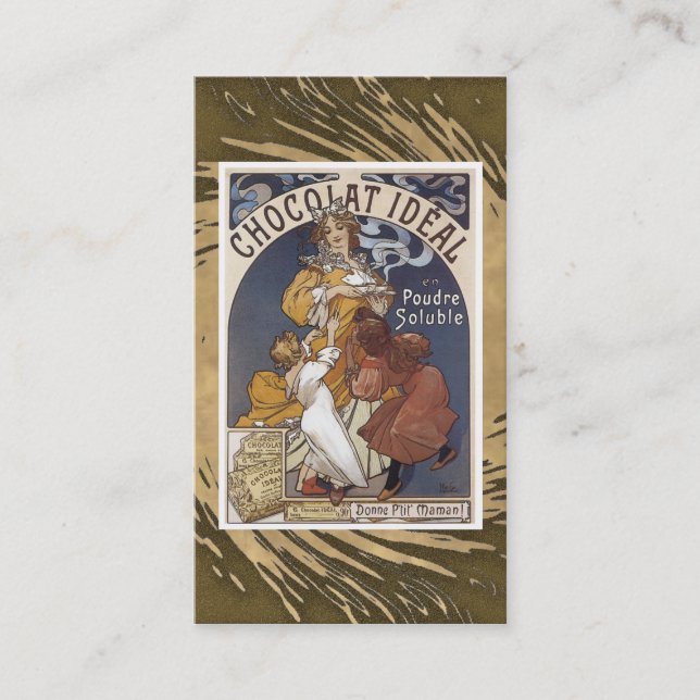 Vintage Schokoladen-Geschäfts-Karte Visitenkarte (Vorderseite)
