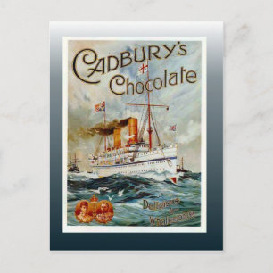 Vintage-Schokoladenplakat, Cadbury's Schokolade Postkarte