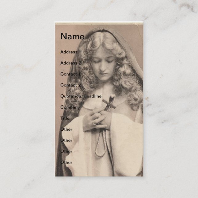 Vintage schöne Dame Visitenkarte (Vorderseite)
