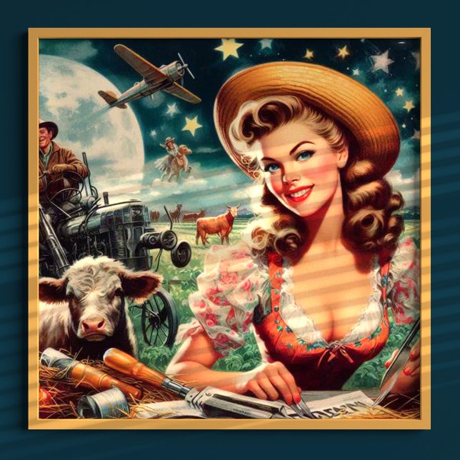 Vintage schöne Farm Girl Poster (Von Creator hochgeladen)