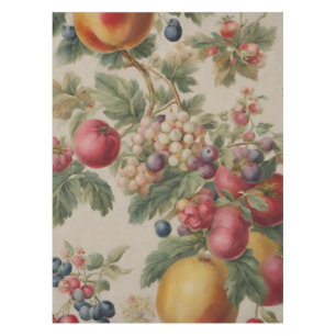 Vintage schöne französische Früchte und Blume Tischdecke