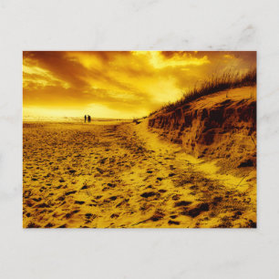 Vintage schöne Insel-Strand-Sonnenuntergangspostka Feiertagspostkarte