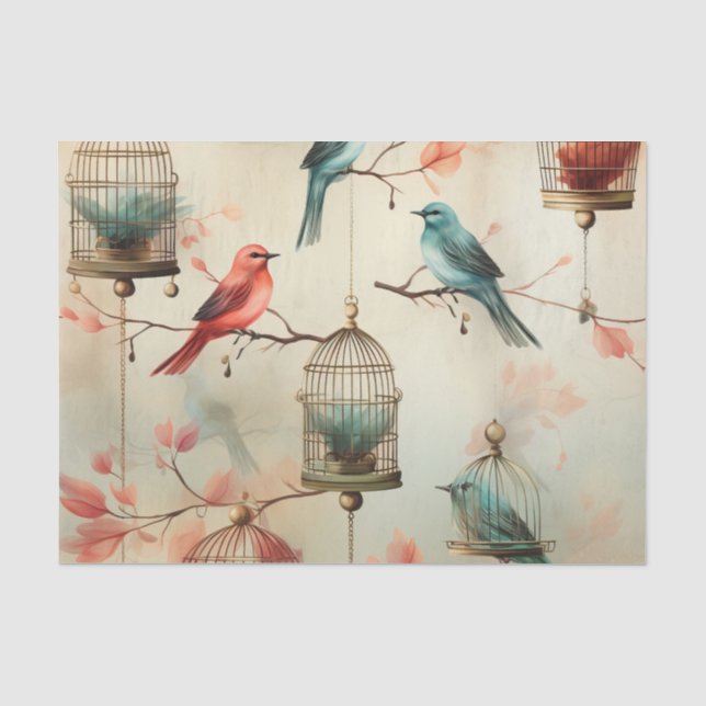 Vintage schöne Vogelschutzgebiete Seidenpapier (Vorderseite)