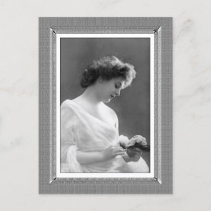 Vintage Schönheit - Delikat, schwarz und weiß Postkarte