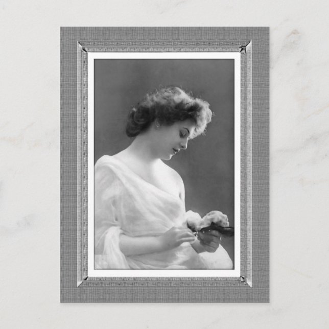 Vintage Schönheit - Delikat, schwarz und weiß Postkarte (Vorderseite)
