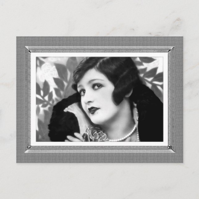 Vintage Schönheit - Glamour - in Schwarzweiß Postkarte (Vorderseite)